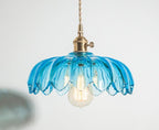 Lotus Glass Pendant Light - Vintage Style, Bulb Included