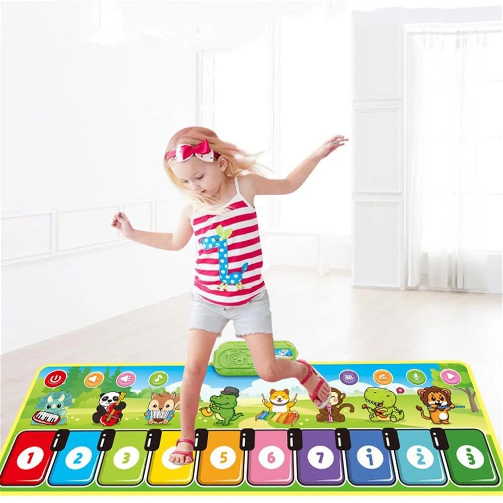 PlayNote Floor Piano Mat Musical Toy for Kids Colorful