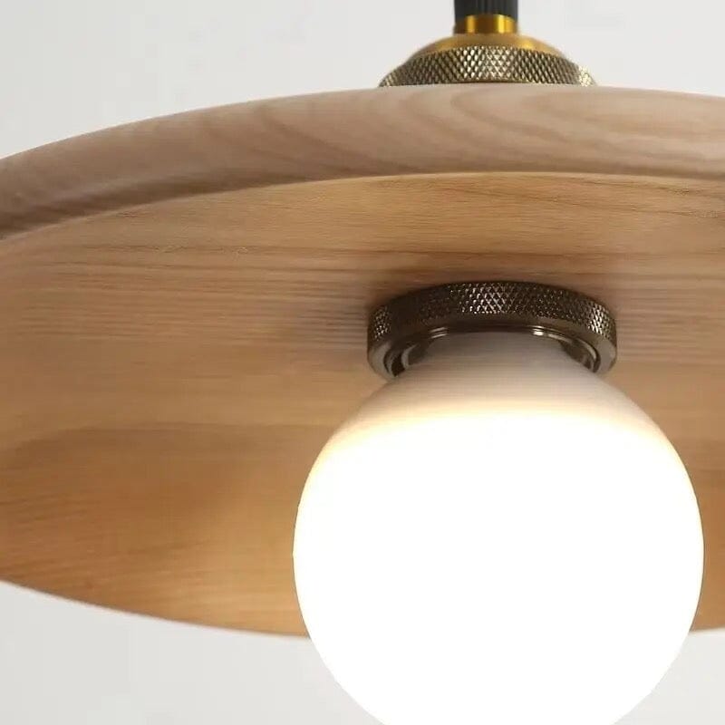 Nordic Oak Wood Pendant Light With Warm Glow - LumaNord