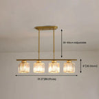 Selora Art Deco glas köksö, justerbar 3-4 lampor