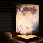 Aelora Japanese Scandinavian Bedside Lamp With Fabric Shade