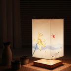 Aelora Japanese Scandinavian Bedside Lamp With Fabric Shade