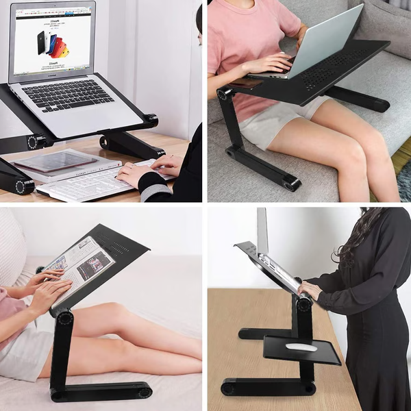 Axisa360 360 Degree Adjustable Ergonomic Laptop Stand For Office Home And Travel Comfort
