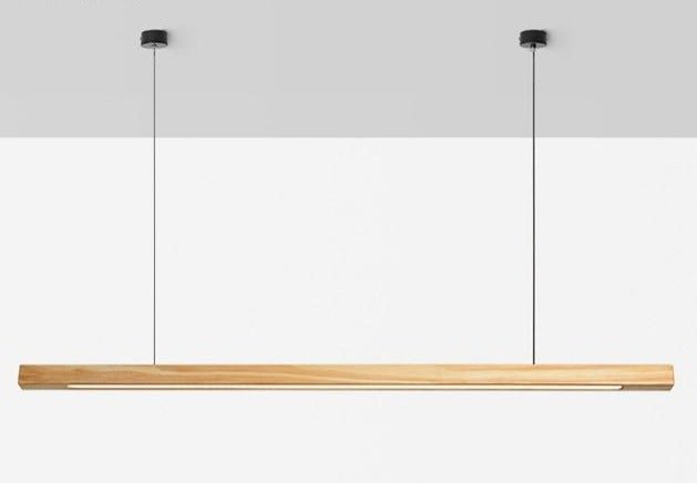 Alderon | LED Wooden Pendant Light, Adjustable Height