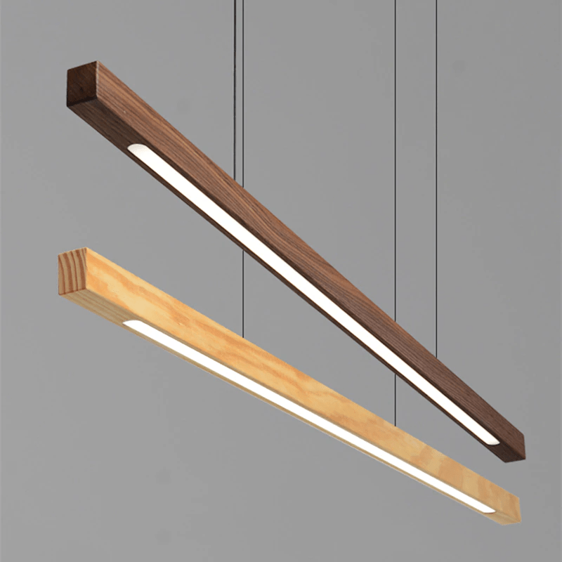Alderon | LED Wooden Pendant Light, Adjustable Height