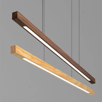 Alderon | LED Wooden Pendant Light, Adjustable Height