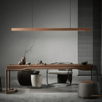 Alderon | LED Wooden Pendant Light, Adjustable Height