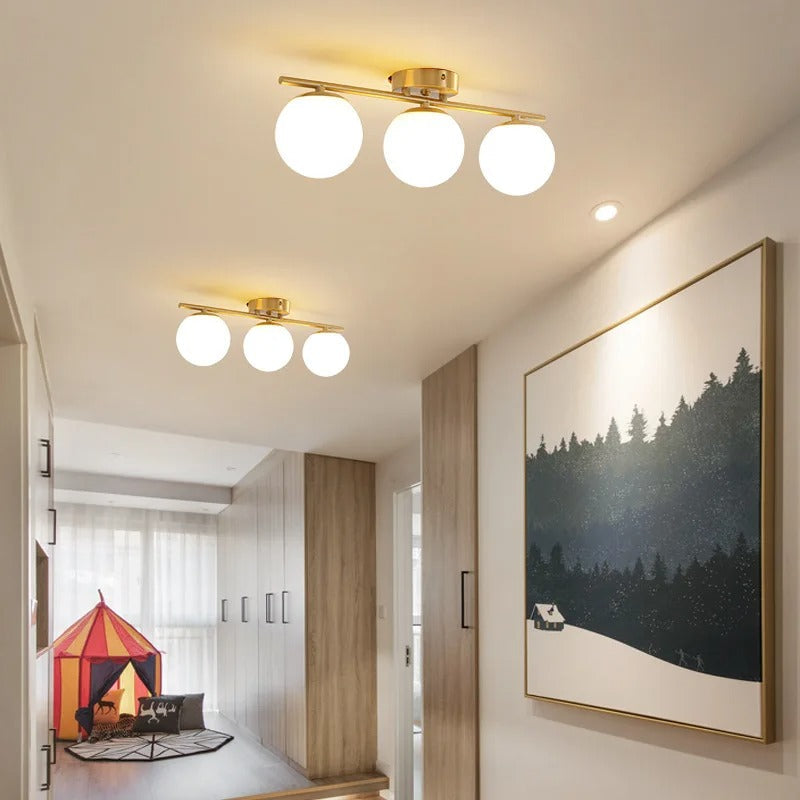 Virellis Nordic LED Glas Deckenleuchte - Weiße Kugel