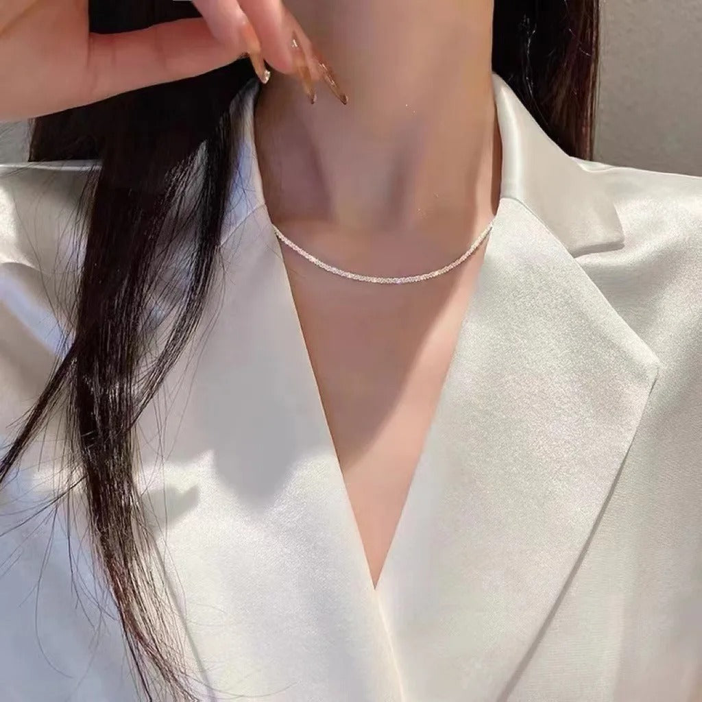 Lunera Starlight Minimalist Silver Necklace Set Elegant Versatile Pendant For Day And Evening Wear