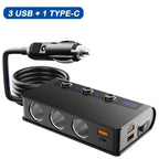 Vela 4ポート車用急速充電器 ライターソケットとUSB付き