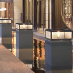 Pier Mount Outdoor Light, Waterproof LED, 3-Step Dimming