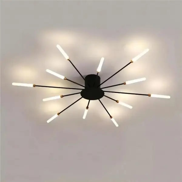 Modern Luminex Sputnik LED Ceiling Light Black & Gold