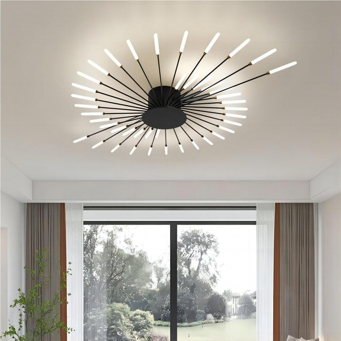Aurek Industrial Sputnik LED Ceiling Light for Living Rooms
