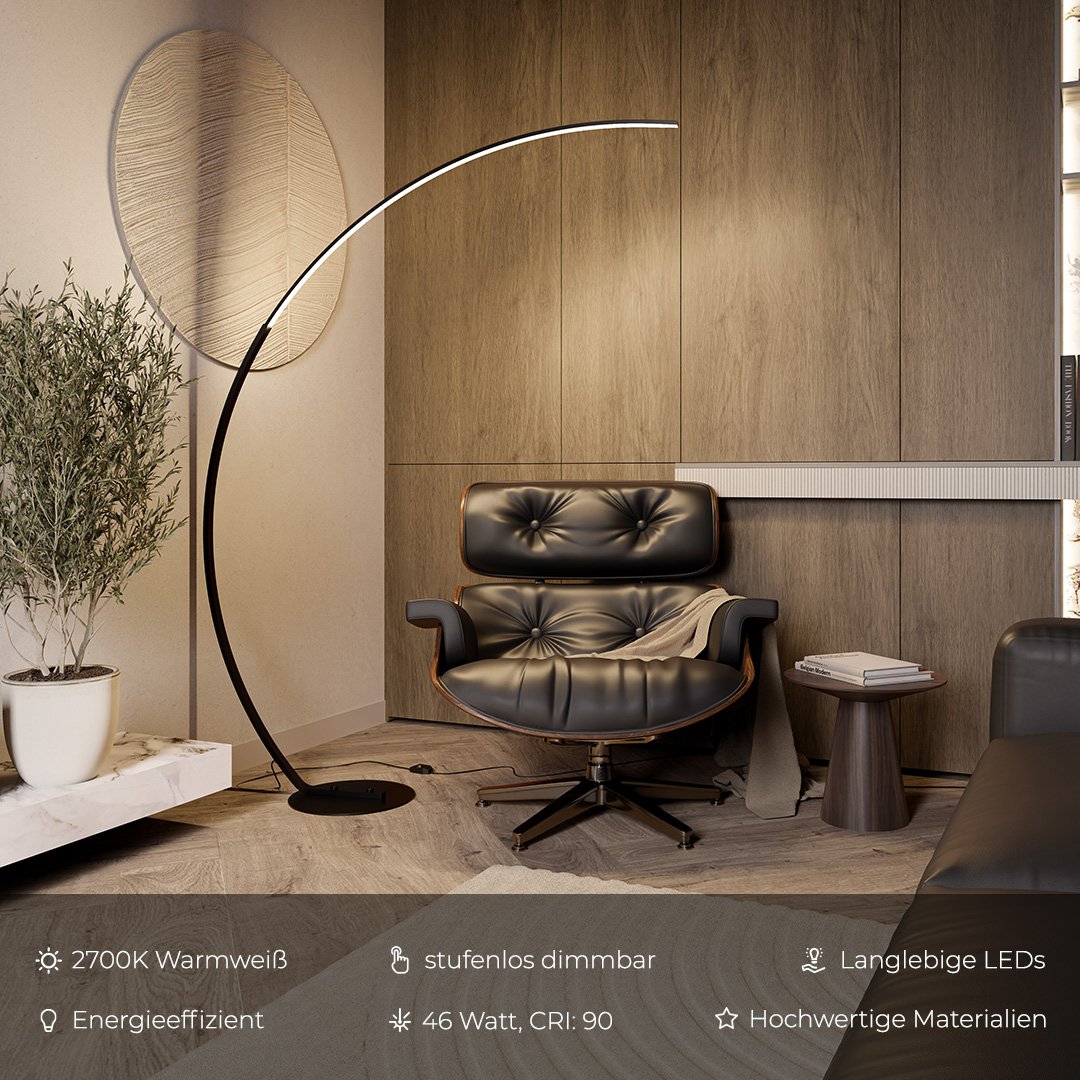 NovaArc Floor Lamp LED With Foot Switch Dimmable 2700K