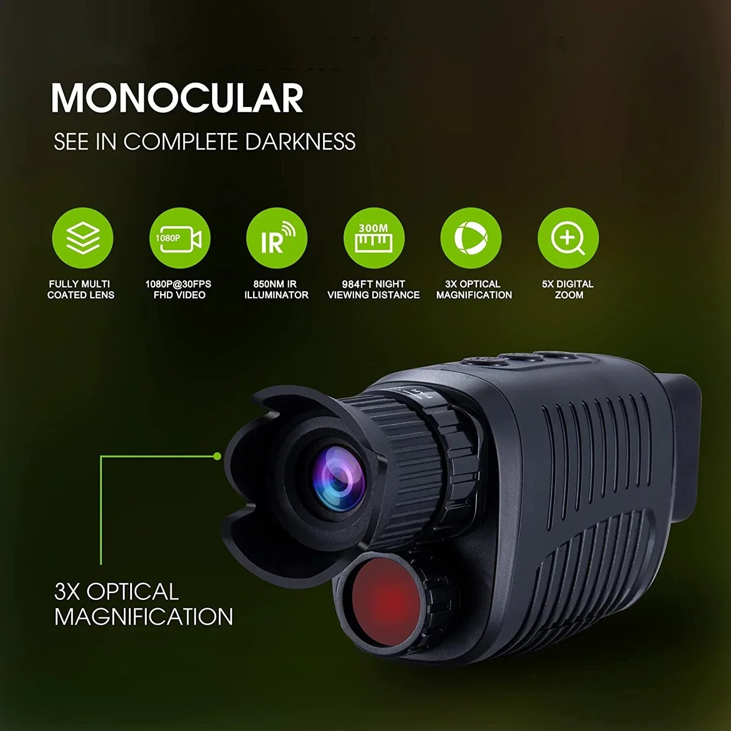 Full HD Thermal Night Vision Camera 2K 1080P 5X Zoom