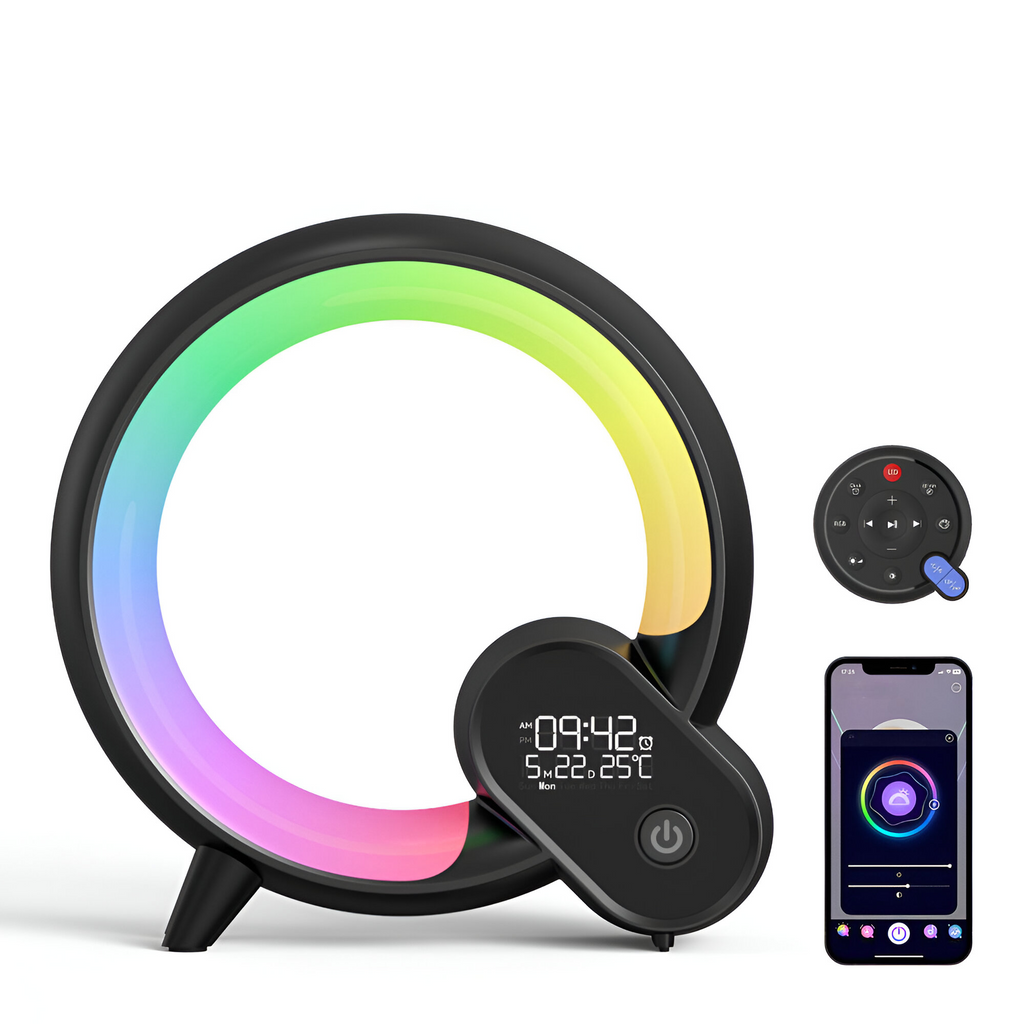 Nuvora | 3-In-1 Smart Bluetooth Speaker Alarm Clock Lamp