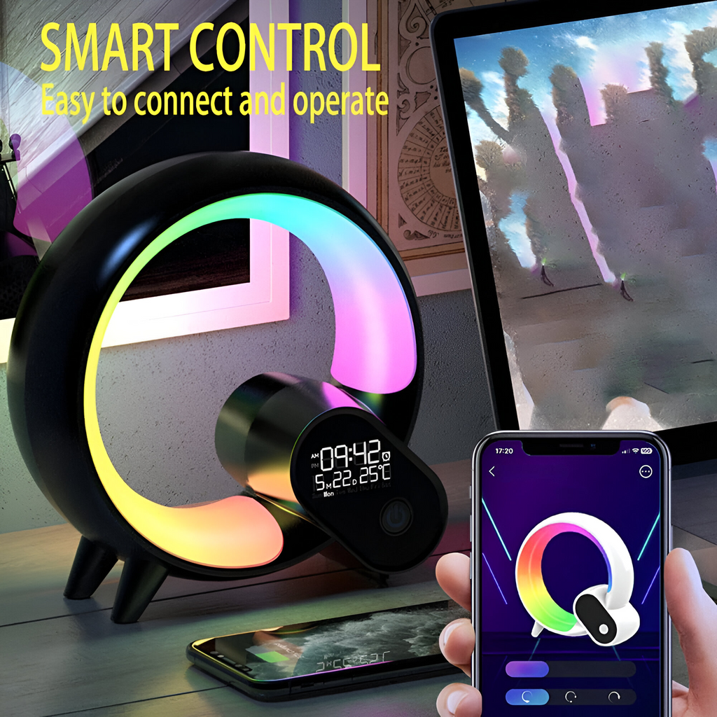 Nuvora | 3-In-1 Smart Bluetooth Speaker Alarm Clock Lamp