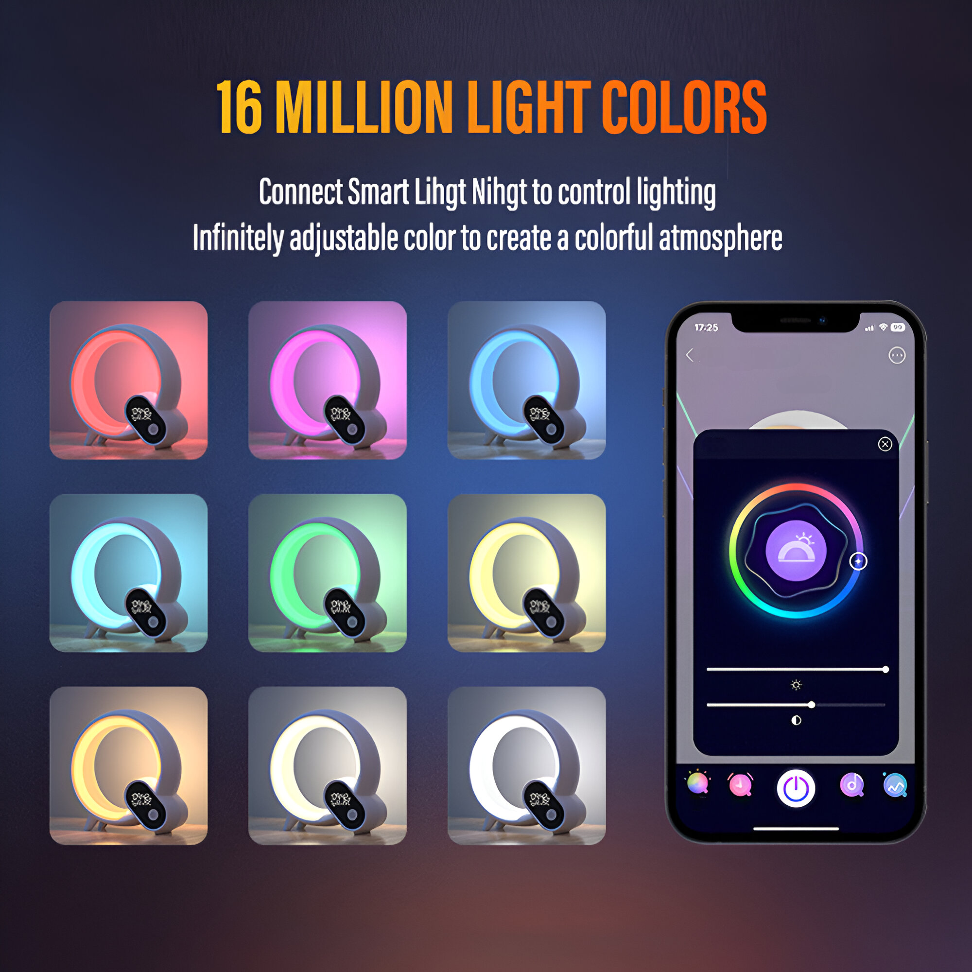 Nuvora | 3-In-1 Smart Bluetooth Speaker Alarm Clock Lamp