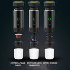 3-in-1 Portable Coffee Maker: Espresso, Cappuccino, Drip