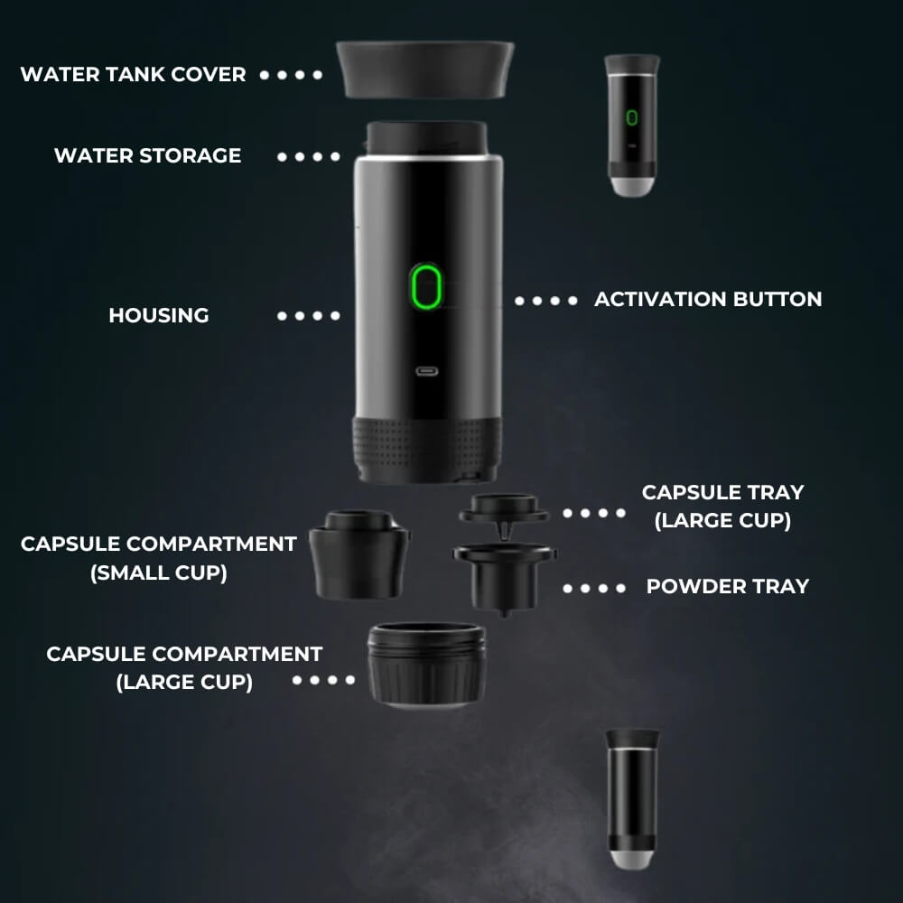 3-in-1 Portable Coffee Maker: Espresso, Cappuccino, Drip