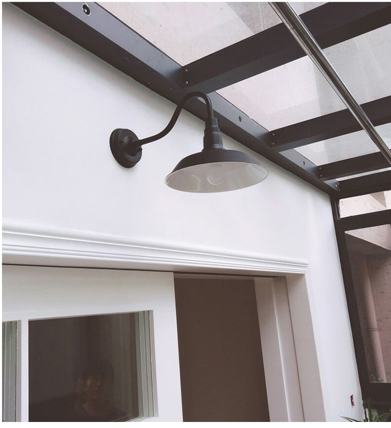 NovaVale Retro Gooseneck Wall Lamp With Dome Shade Accent