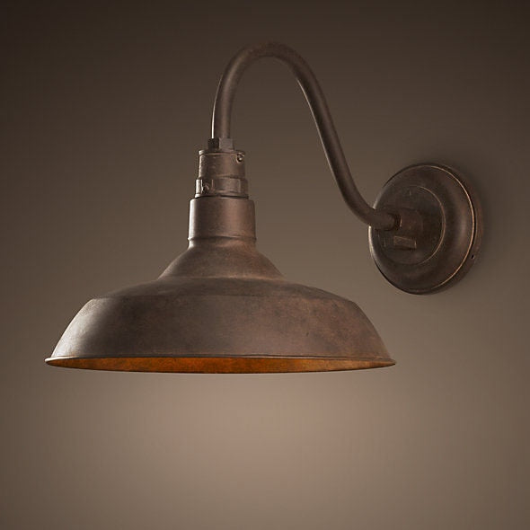 NovaVale Retro Gooseneck Wall Lamp With Dome Shade Accent