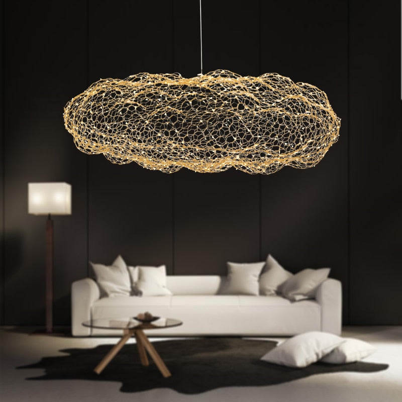 Modern Art Deco Iron Cloud Lamps With Starry LED Dots
