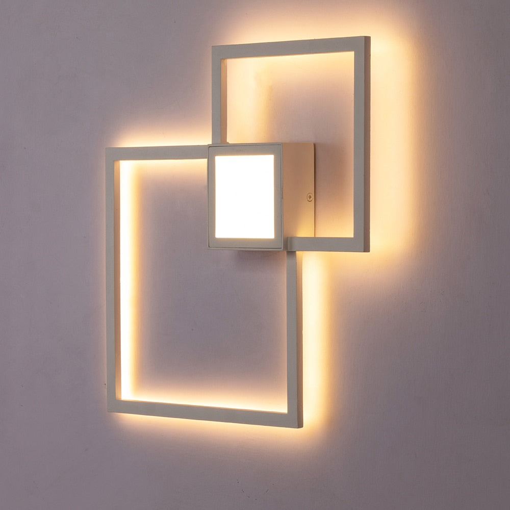 NyraLux Black White Square LED Wall Lamp for Living Room