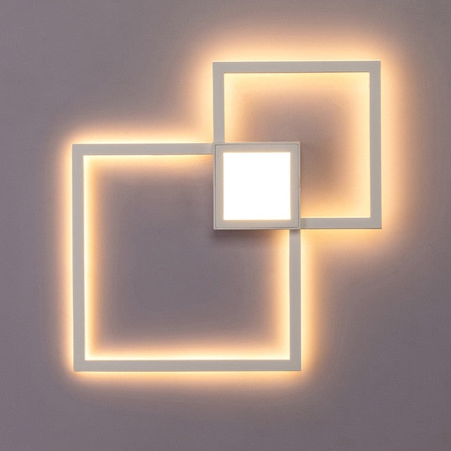 NyraLux Black White Square LED Wall Lamp for Living Room