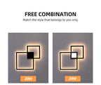 NyraLux Black White Square LED Wall Lamp for Living Room