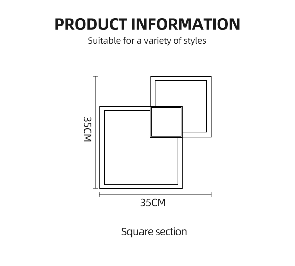 NyraLux Black White Square LED Wall Lamp for Living Room