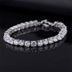 AriaLuxe Chain Tennis Bracelet With High Quality Zirconia Accents For Elegant Sparkling Style
