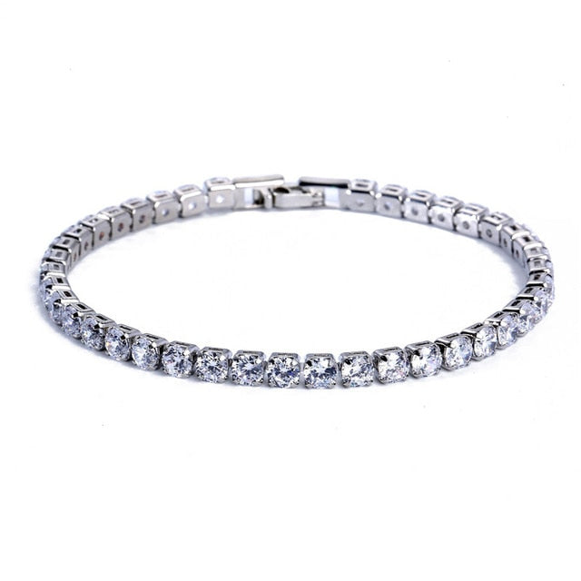 AriaLuxe Chain Tennis Bracelet With High Quality Zirconia Accents For Elegant Sparkling Style