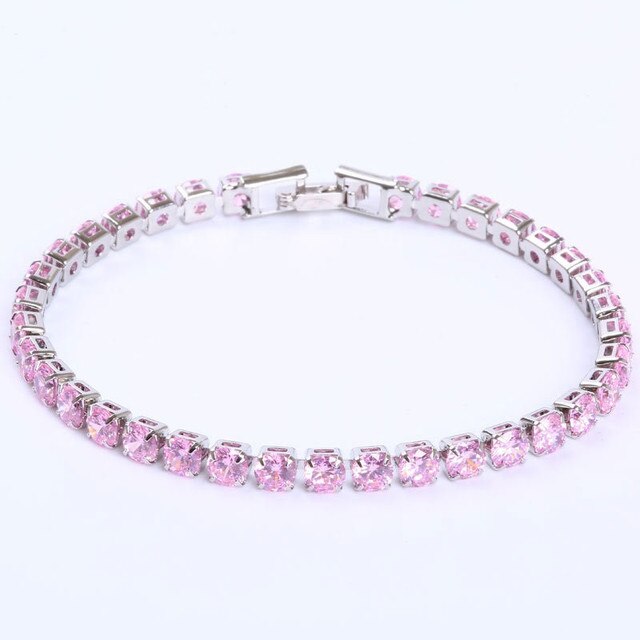 AriaLuxe Chain Tennis Bracelet With High Quality Zirconia Accents For Elegant Sparkling Style