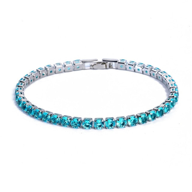 AriaLuxe Chain Tennis Bracelet With High Quality Zirconia Accents For Elegant Sparkling Style