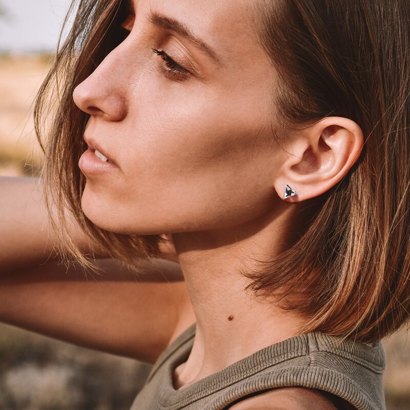 Lunari Jewelry Minimal Triangle Stud Earrings For Modern Style And Confident Everyday Wear