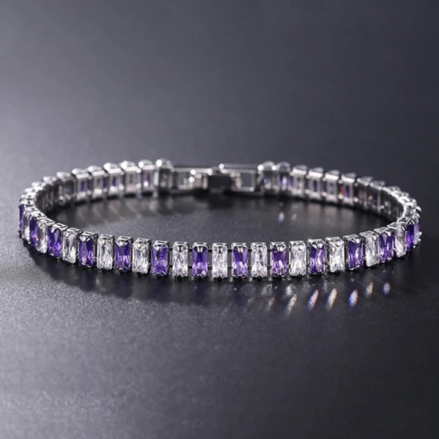 AriaLuxe Chain Tennis Bracelet With High Quality Zirconia Accents For Elegant Sparkling Style
