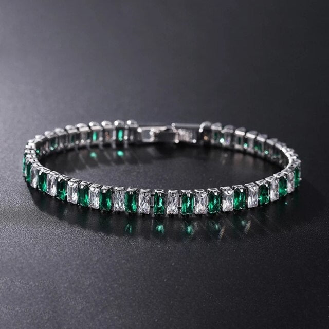 AriaLuxe Chain Tennis Bracelet With High Quality Zirconia Accents For Elegant Sparkling Style