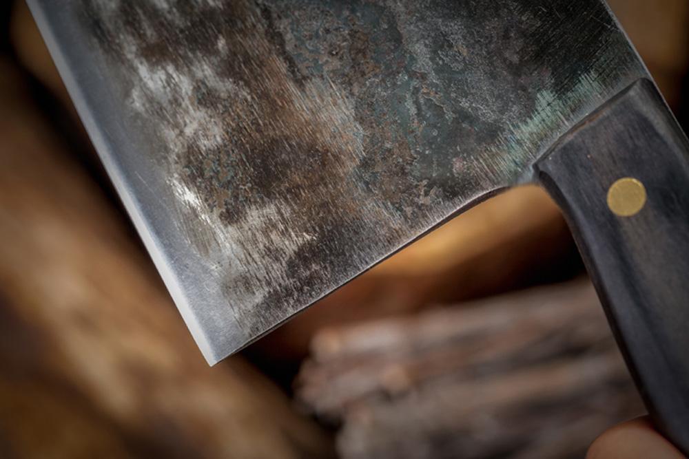 VardarForge handgefertigtes Kochmesser Kohlenstoffstahlklinge Pro