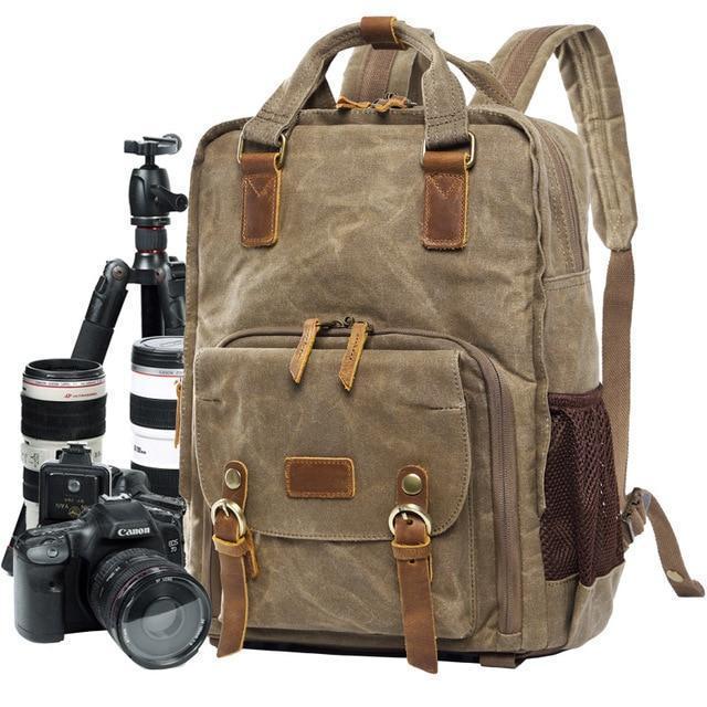 RoveGuard Waterproof Waxed Canvas Camera Backpack Elite