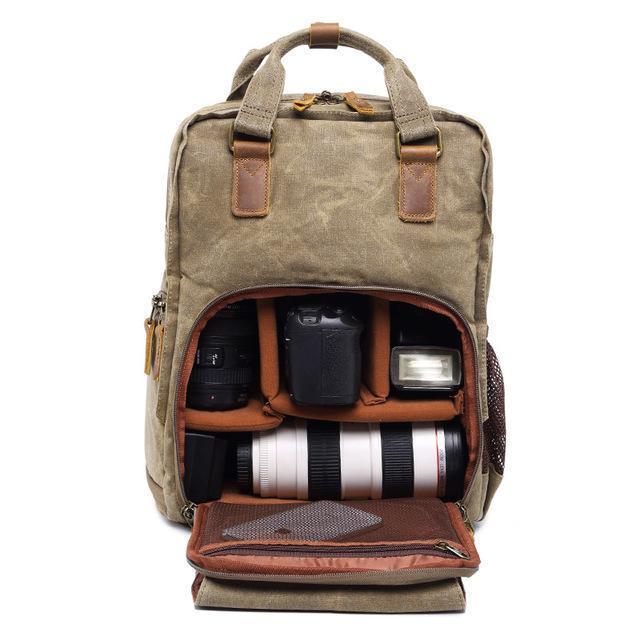 RoveGuard Waterproof Waxed Canvas Camera Backpack Elite