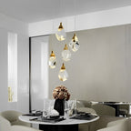 Lyra Spiral Crystal Droplets Pendant Chandelier Staircase