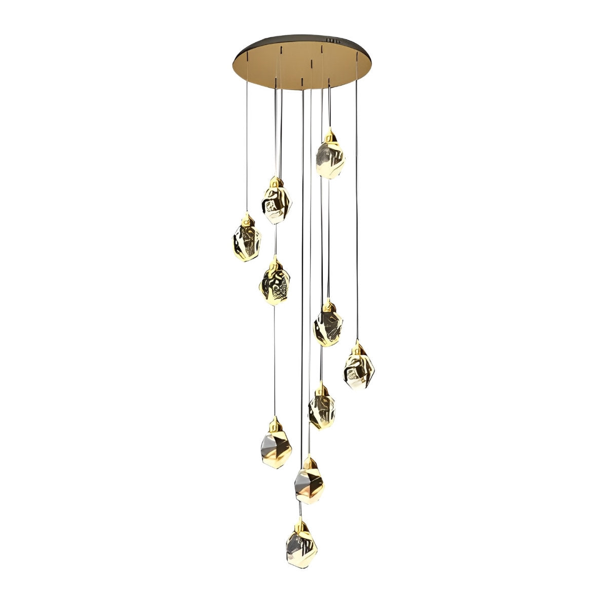 Lyra Spiral Crystal Droplets Pendant Chandelier Staircase