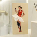 Vintage Pin-Up Tissue Box In Wood With Dress Designs