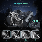 NoctraView Night Binoculars 8X Zoom, 7-Level IR, 4K Video
