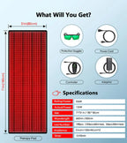 Tapis de thérapie par lumière rouge NovaPulse pour tout le corps avec télécommande