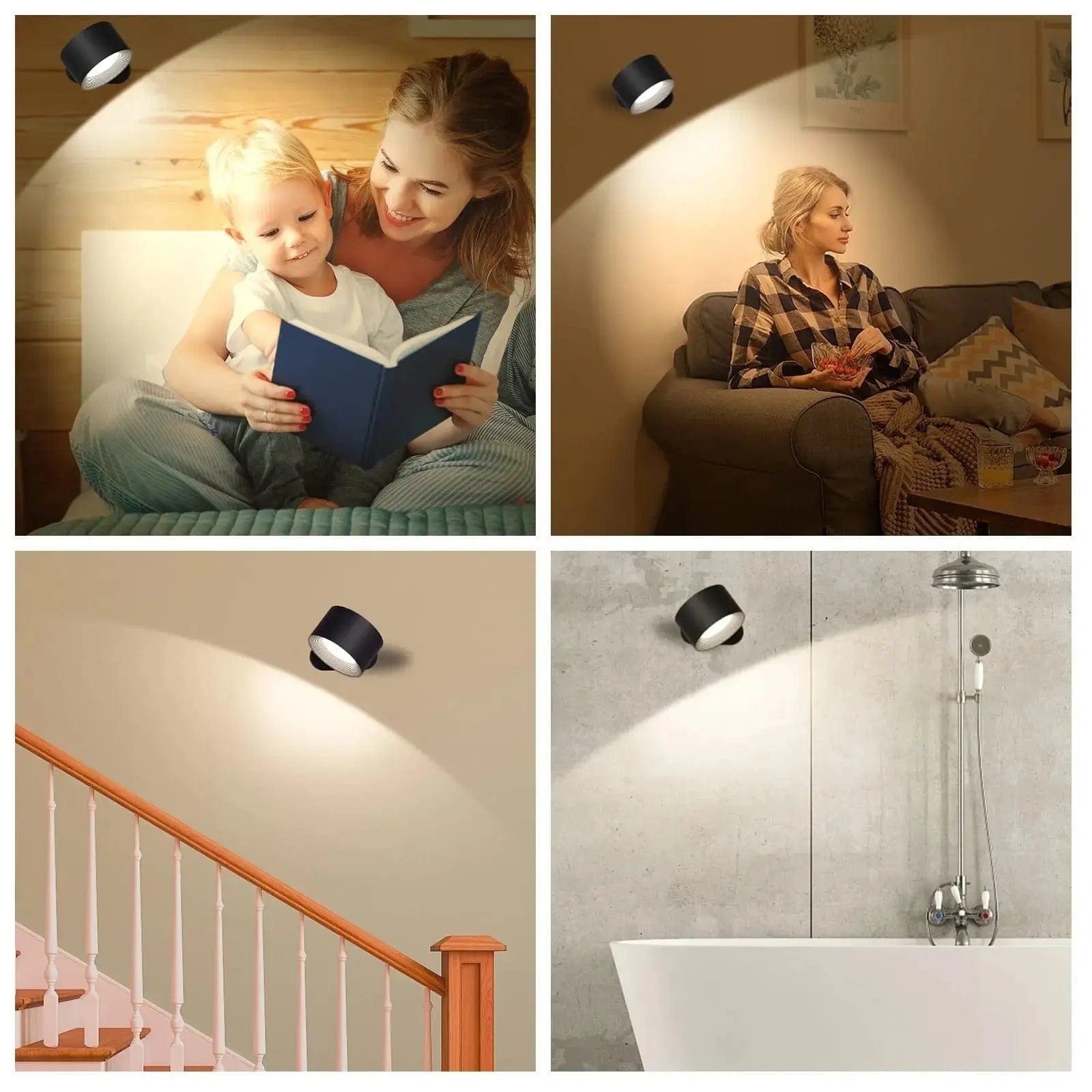 Luma Rechargeable Battery Wall Light, 360 Degree Adjustable