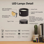 Luma Rechargeable Battery Wall Light, 360 Degree Adjustable