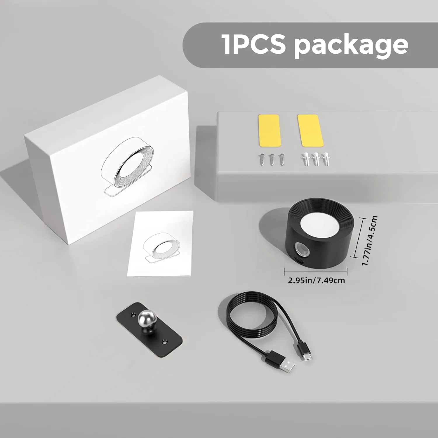 Luma Rechargeable Battery Wall Light, 360 Degree Adjustable