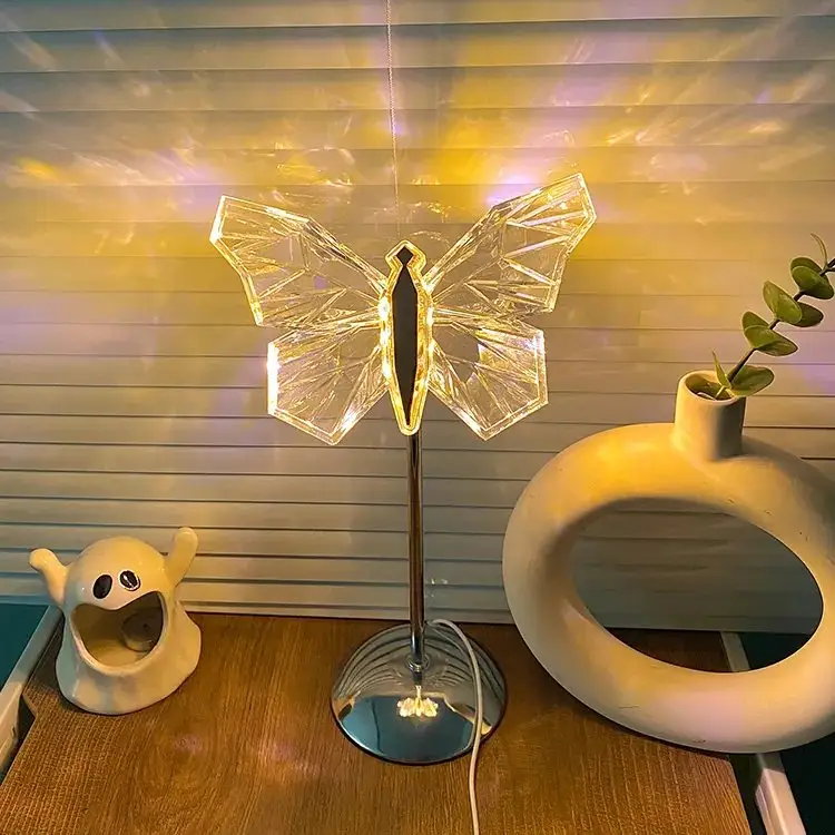 Lunara Crystal LED Butterfly Table Lamp For Bedroom